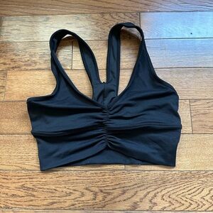 SOLD Alo Yoga Wild Thing Bra Black Size Small Racerback Pinch Front Sports Bra V